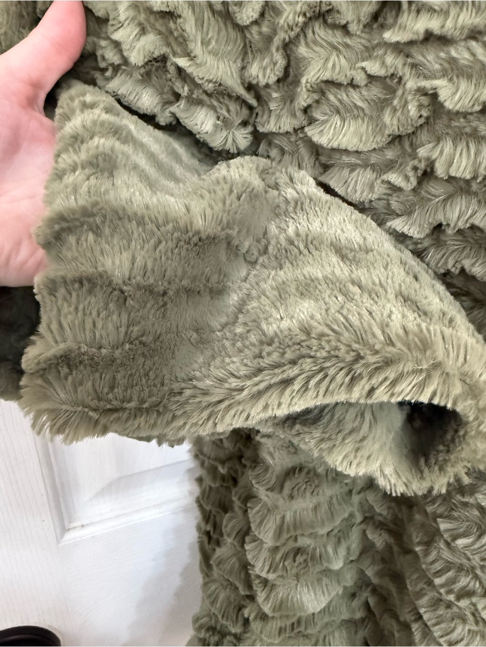 Patagonia Pelage Fleece Jacket High Pile Faux Fur Olive Green M - Picture 11 of 15